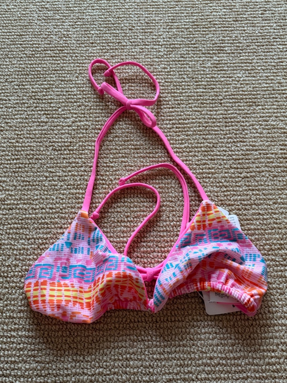 Women's Lolli Swim Carnival Crush Triangle Bikini Top, Size Large NWT